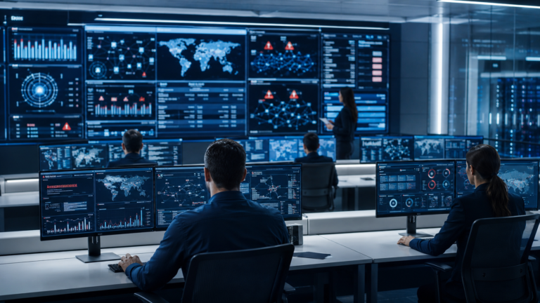 SOC de ciberseguridad monitorizando amenazas en tiempo real